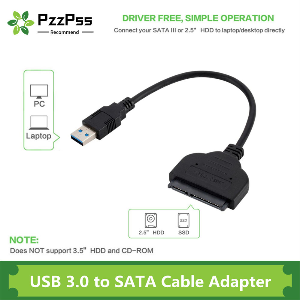 PzzPss USB SATA 3 ̺, SATA-USB 3.0 , ִ 6 Gbps , 2.5 ġ  SSD HDD ϵ ̺, 22  Sata III A25 2.0
